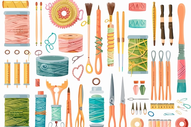 Vector needlework and crafts vector illustration