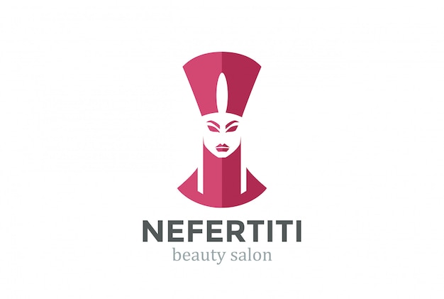 Nefertiti Head silhouette Beauty SPA salon Logo design   template.