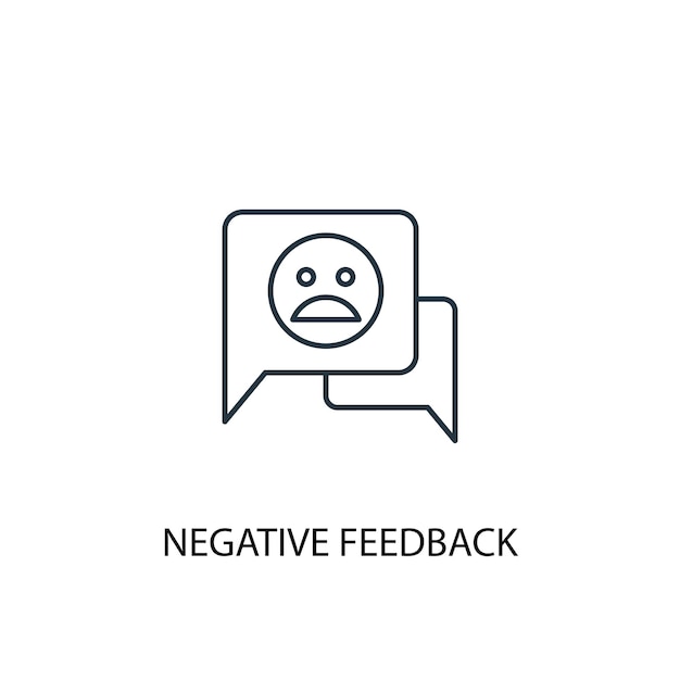 Negative feedback concept line icon. Simple element illustration. negative feedback concept outline symbol design. Can be used for web and mobile UI/UX