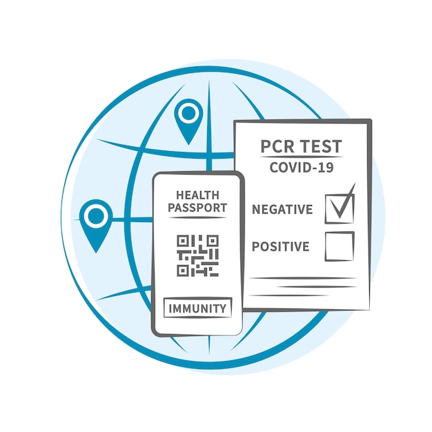 Negative PCR test for coronavirus digital immune passport for travelers