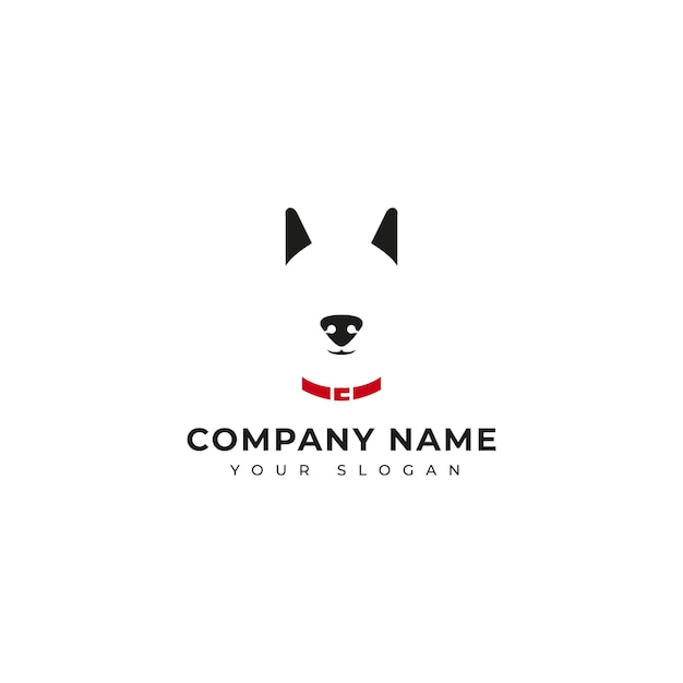 Negative space dog logo vector design template