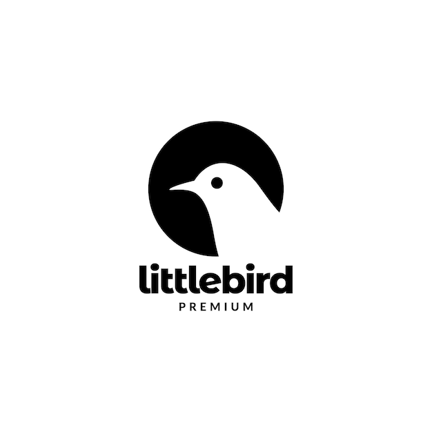 Negative space little bird logo design