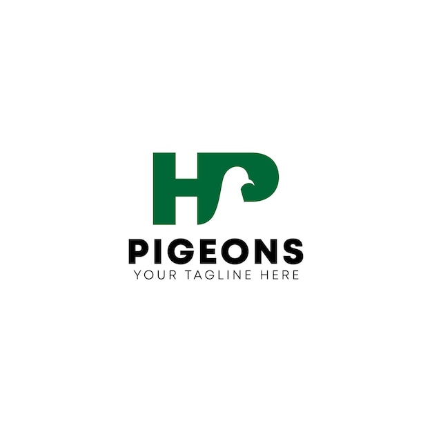 Negative Space Pigeon  Bird Logo Design