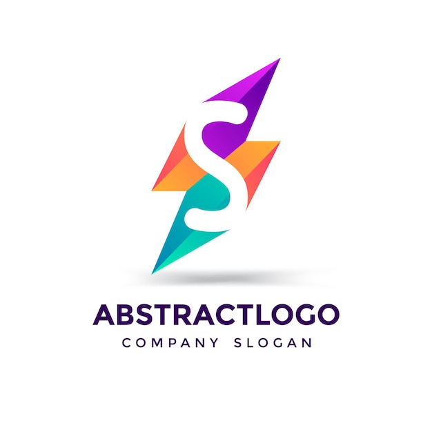 Negative Space S logo with Abstract shape colorful Creative vector element