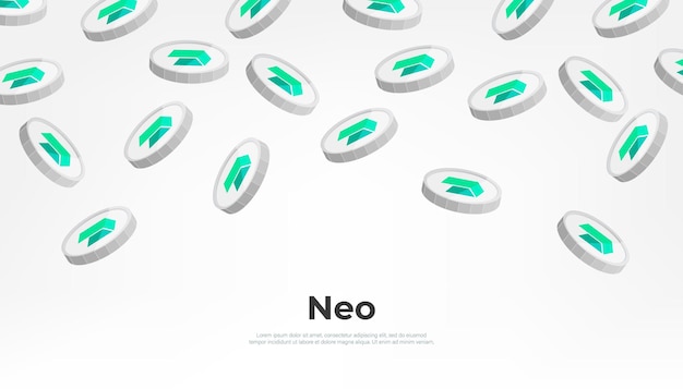 NEO coin falling from the sky NEO cryptocurrency concept banner background