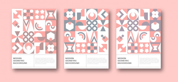 Neo geometric bauhaus background poster template