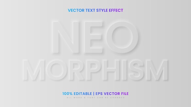 Neo Morphism Glass 3d Text Style Effect. Editable illustrator text style.