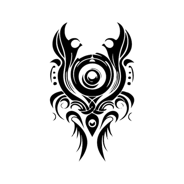 Vector neo tribal tattoo gothic cyber body ornament vector logo icon silhouette doddle design black and