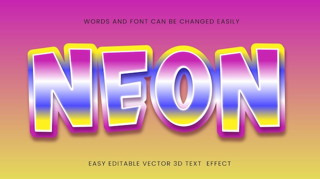 Neon 3d text style design