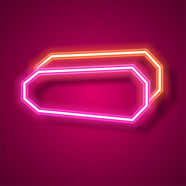 Neon banner template design.