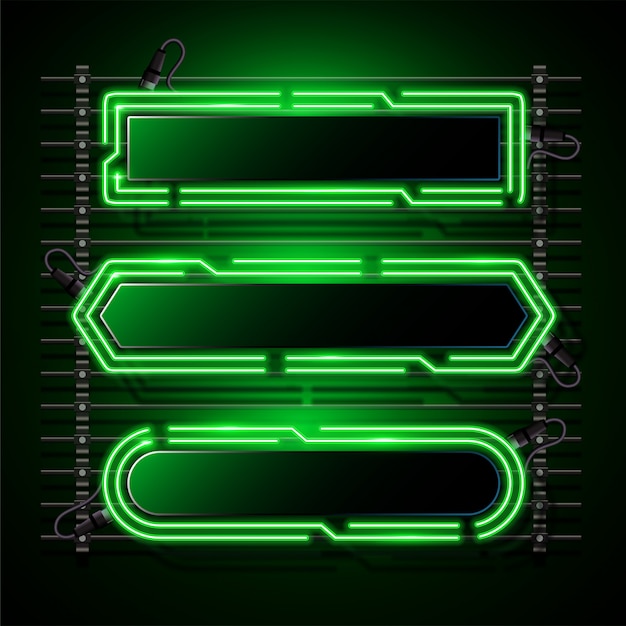 Neon banner template design.