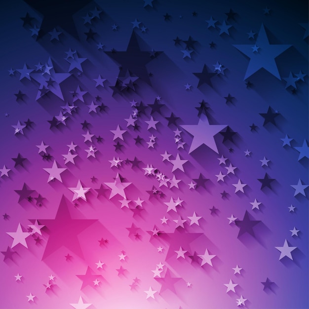 Neon blue and purple stars abstract shiny background