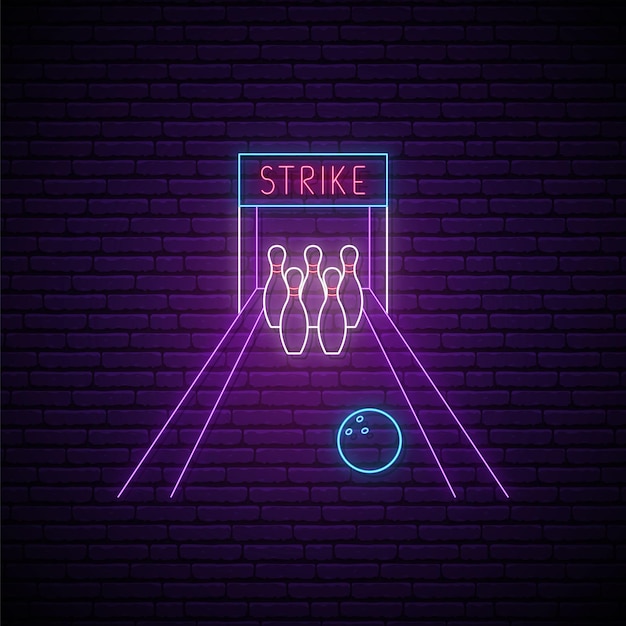 Neon Bowling strike sign