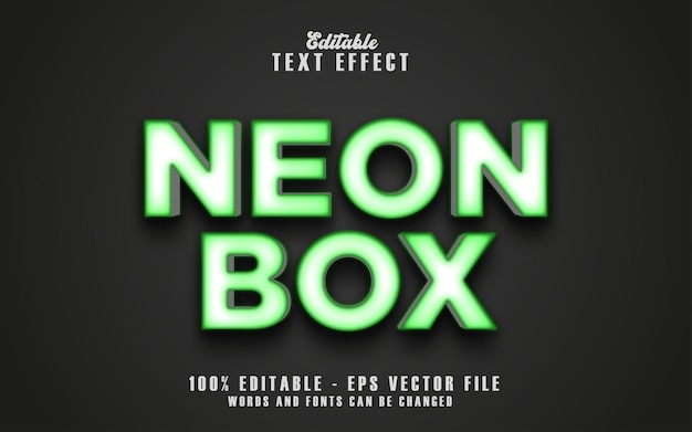 Neon Box Text Effect Free Vector