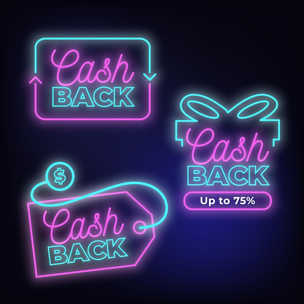 Neon cashback sign collection