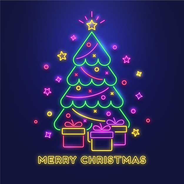 Neon christmas tree concept