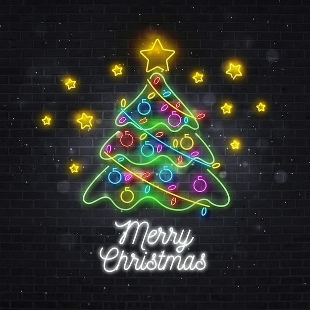 Neon christmas tree