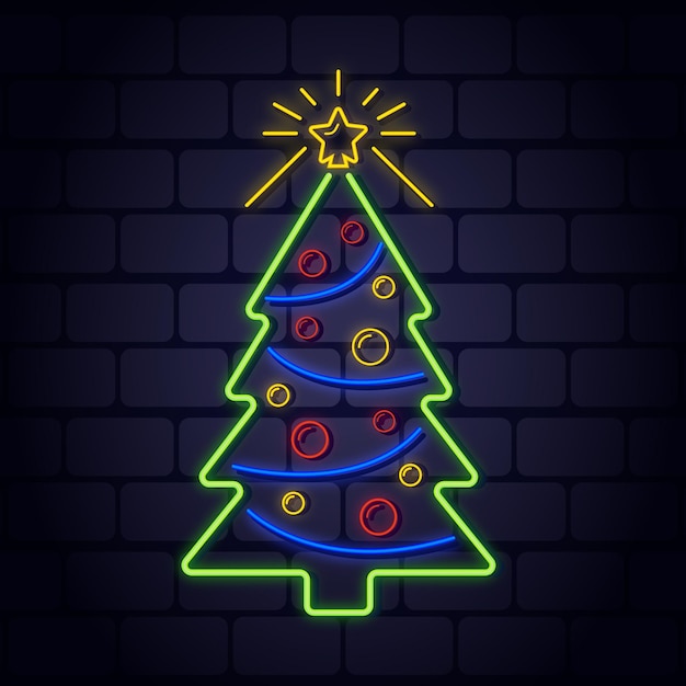 Neon christmas tree