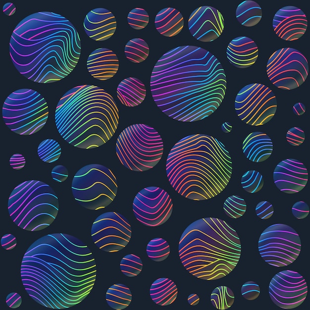 Vector neon circle seamless pattern