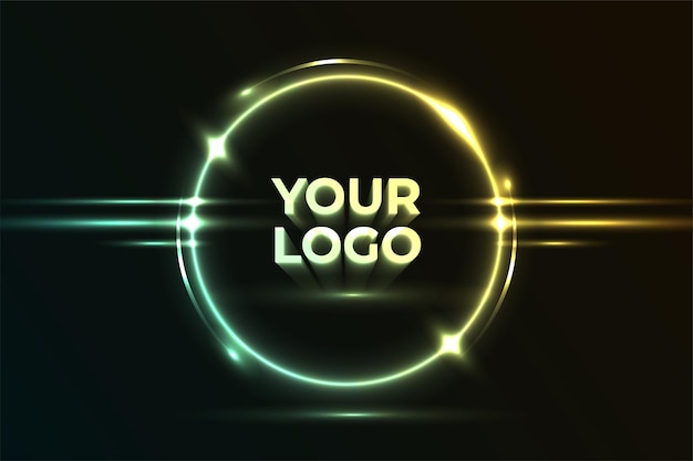 neon circular shape for the business logo background