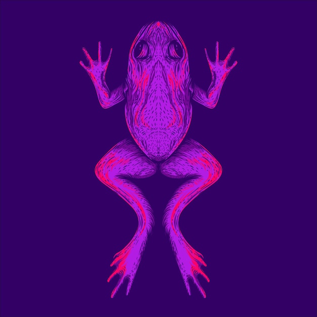 neon color frog body