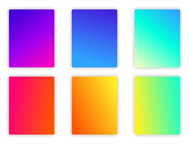 neon color gradient background set