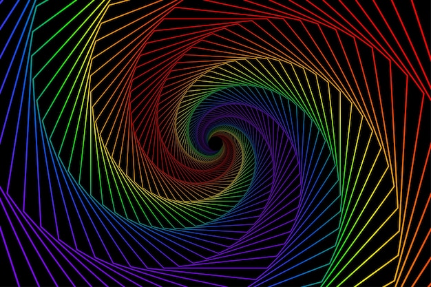 Neon Colorful Line Twist Abstract Background