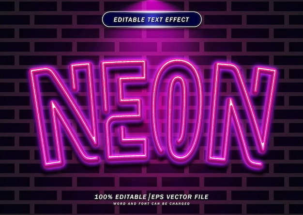 Neon editable text effect