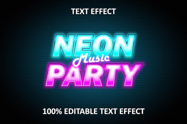 Neon Effect Music Editable Text Effect Pink Blue