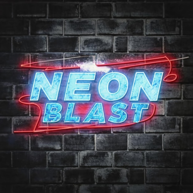 Vector neon font effect