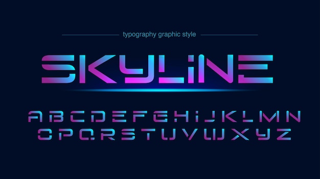 Neon Futuristic Lines Typography