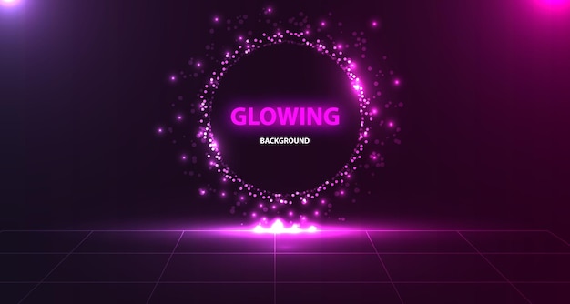 Neon glow abstract shine background glowing design