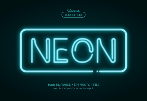 Neon Glow Editable Text Effect