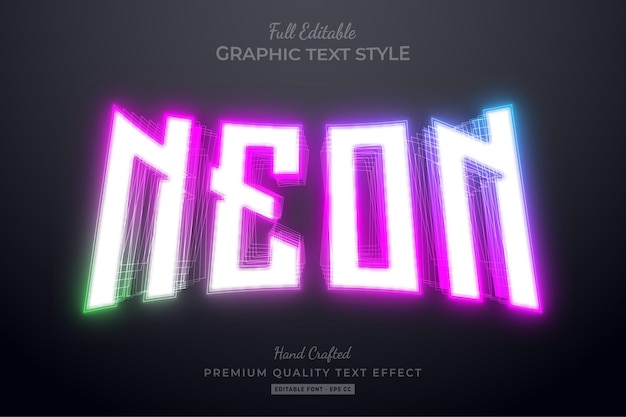 Neon Gradient Editable Text Effect Font Style