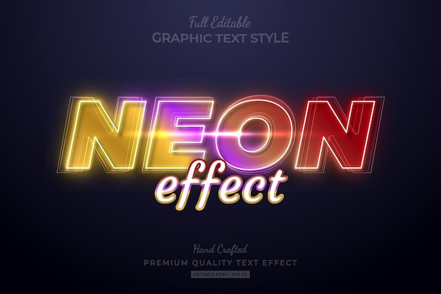 Neon Gradient Effect Editable Premium Text Effect