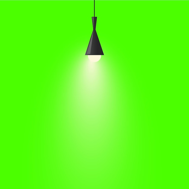 Neon Green Background With Chandlier Lamp