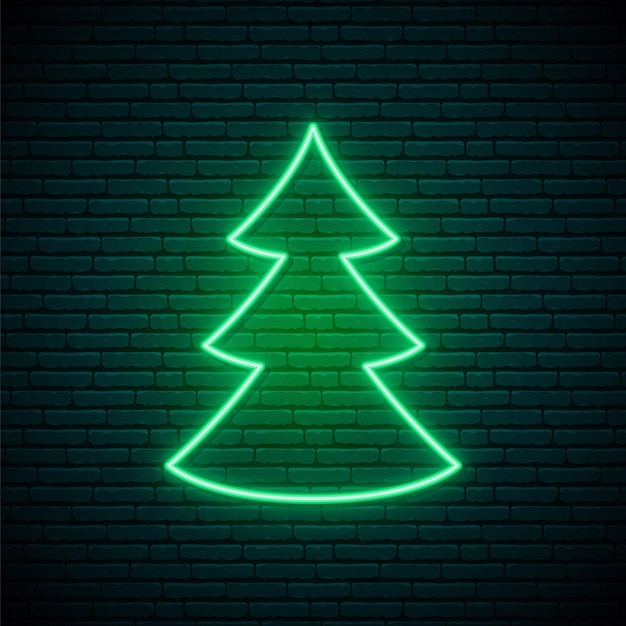 Neon green Christmas Tree shape