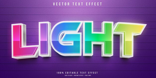 Neon light 3d editable text effect