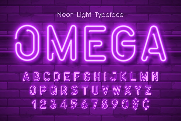 Neon light  alphabet, 