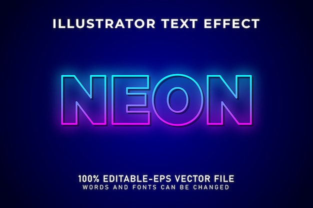 Neon light, editable text effect