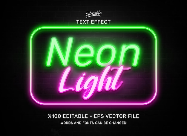 Neon Light editable text effect