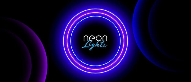 Vector neon light frame banner design