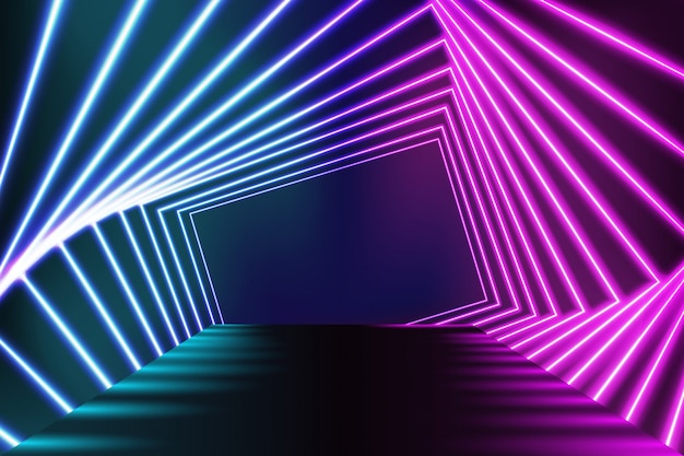 Neon Lights Stage Floor Background