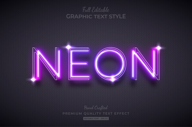 Neon Purple Editable Text Style Effect