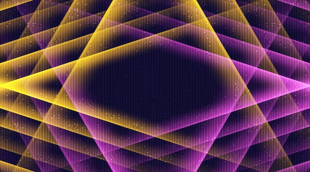 Neon Purple and Yellow on Technology Background,Digital and Connection Concept design,Vector illustration.