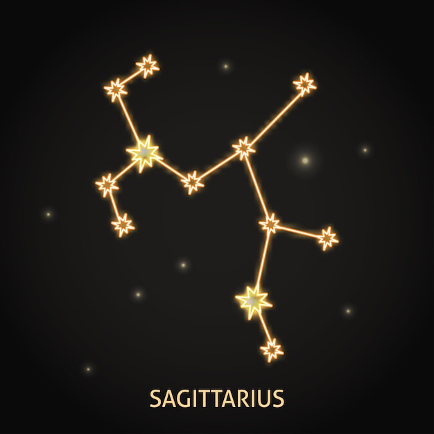 Neon Sagittarius zodiac sign