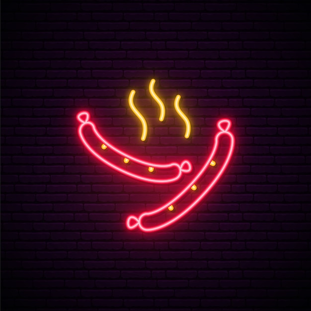 Neon sausage sign.