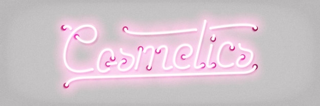 neon sign of cosmetics concept