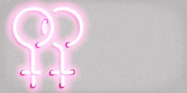 neon sign of lesbian symbol concept