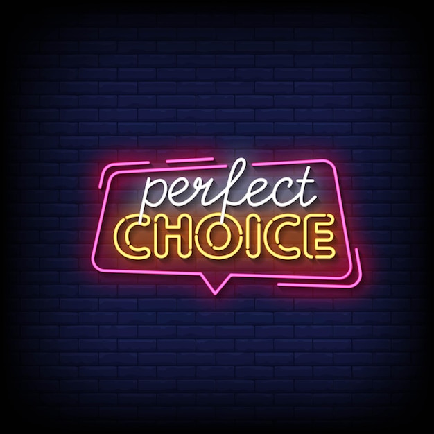 Neon Sign perfect choice with brick wall background vector